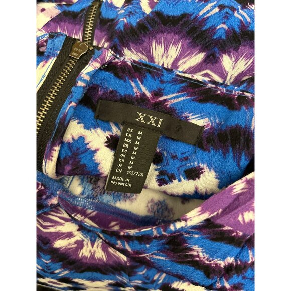 Vintage Forever 21 Women's Purple Blue Geometric Print Sleeveless Romper Size M - Picture 3 of 3